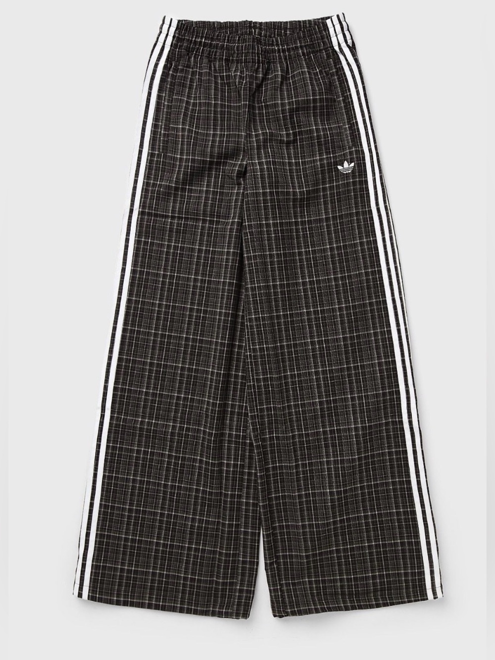 NWT adidas Originals Check Plaid Wide-Leg Track Pants in Night Brown